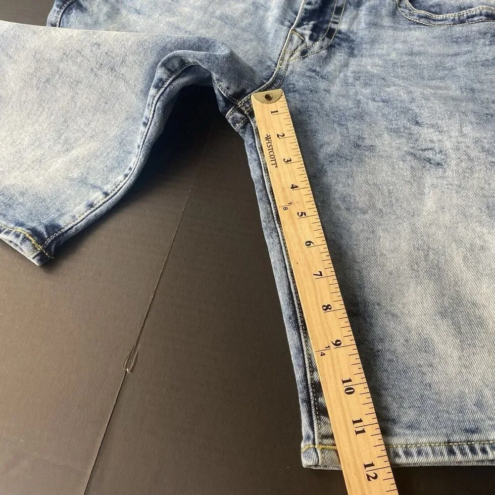 True Religion Men's Ricky Relaxed Straight Jeans Shorts Sz 32 Blue 107220R New